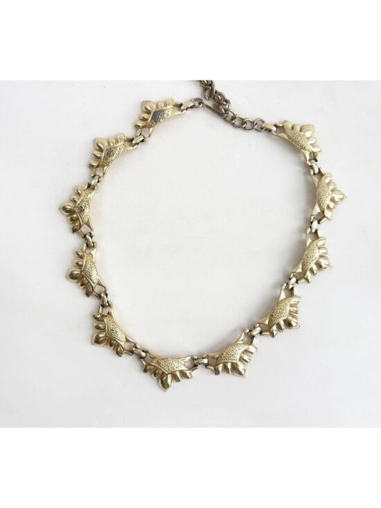 Jewelry - Coro Signed Gold Toned Designer Chainlink Abstract Vintage 80's Bracelet - 18"